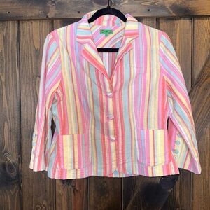 TIBI Vintage Striped Blazer Jacket